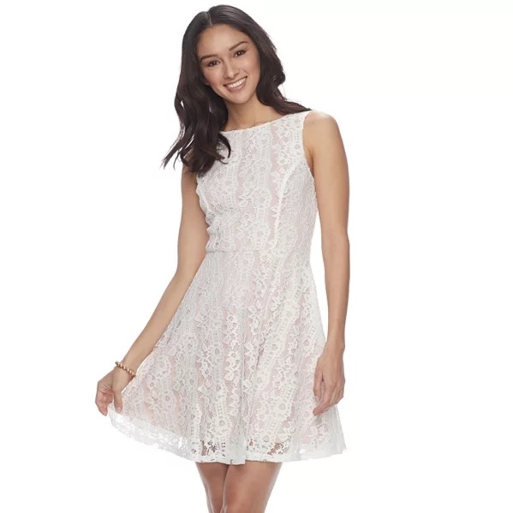 White Lace Mini Dress